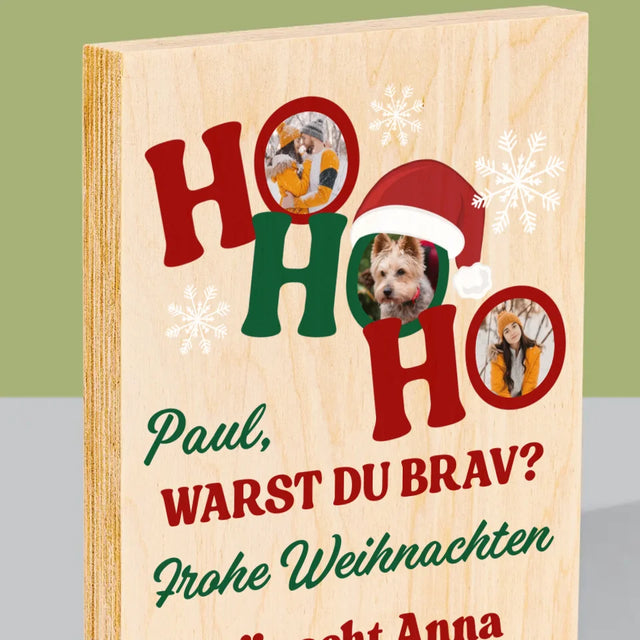 Fotocollage: Ho Ho Ho - Druck Auf Holz