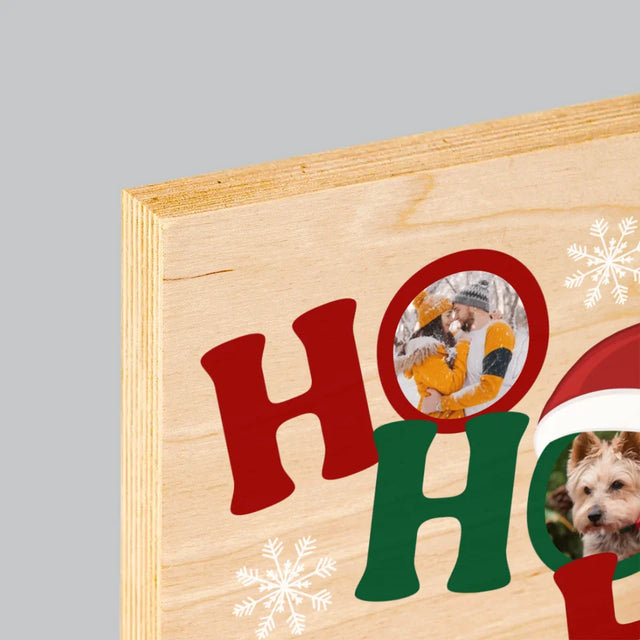 Fotocollage: Ho Ho Ho - Druck Auf Holz