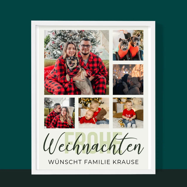 Fotocollage: Frohe Weihnachten - Druck Mit Rahmen 30X40