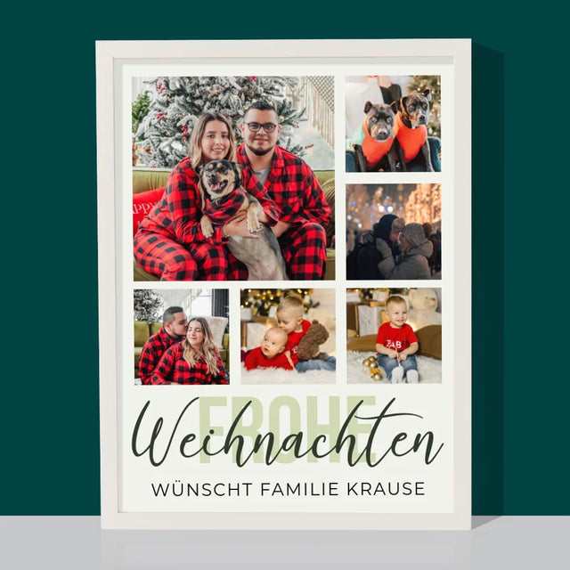 Fotocollage: Frohe Weihnachten - Druck Mit Rahmen 30X40