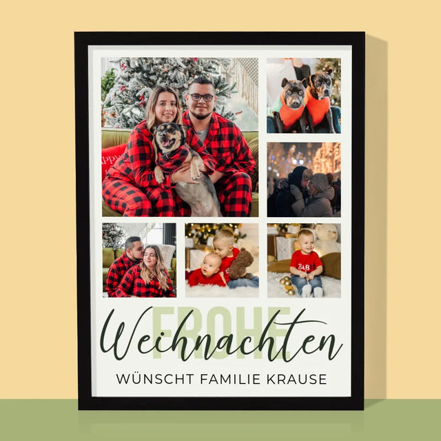 Fotocollage: Frohe Weihnachten - Druck Mit Rahmen 30X40