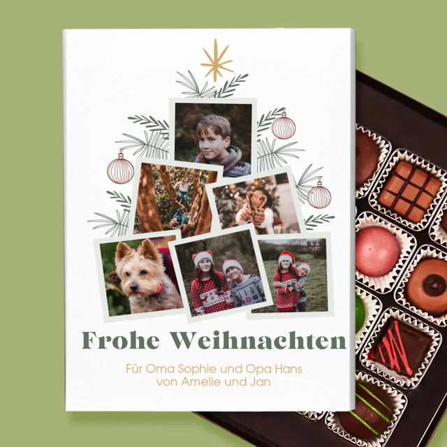 Fotocollage: Weihnachtsbaum - Pralinen