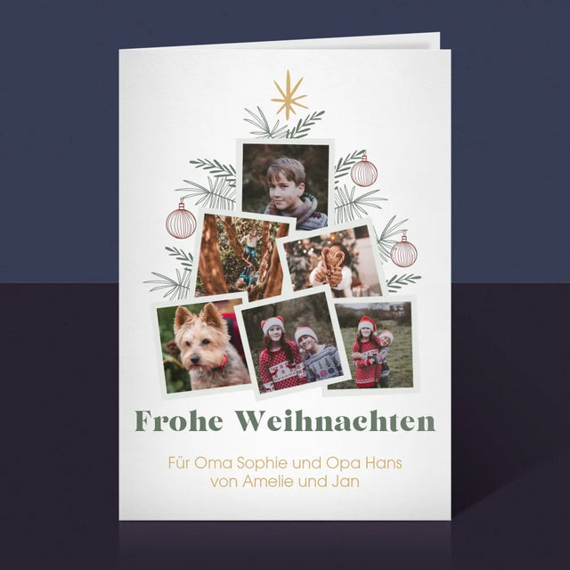 Fotocollage: Weihnachtsbaum - Glückwunschkarte