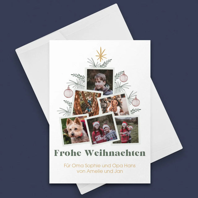 Fotocollage: Weihnachtsbaum - Glückwunschkarte