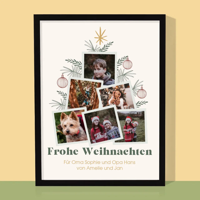 Fotocollage: Weihnachtsbaum - Druck Mit Rahmen 30X40