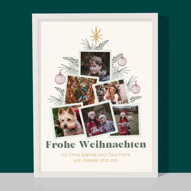 Fotocollage: Weihnachtsbaum - Druck Mit Rahmen 30X40