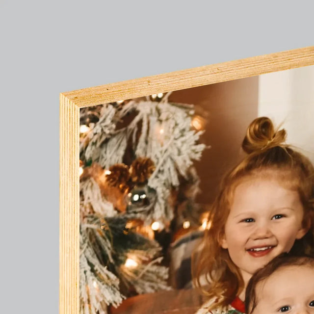 Foto Und Unterschrift: Schöne Weihnachten - Druck Auf Holz