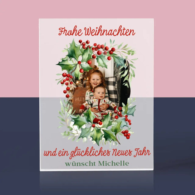 Foto Und Unterschrift: Weihnachtsschmuck - Acrylblock