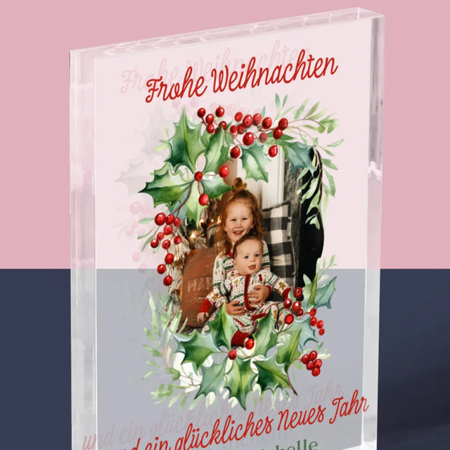 Foto Und Unterschrift: Weihnachtsschmuck - Acrylblock