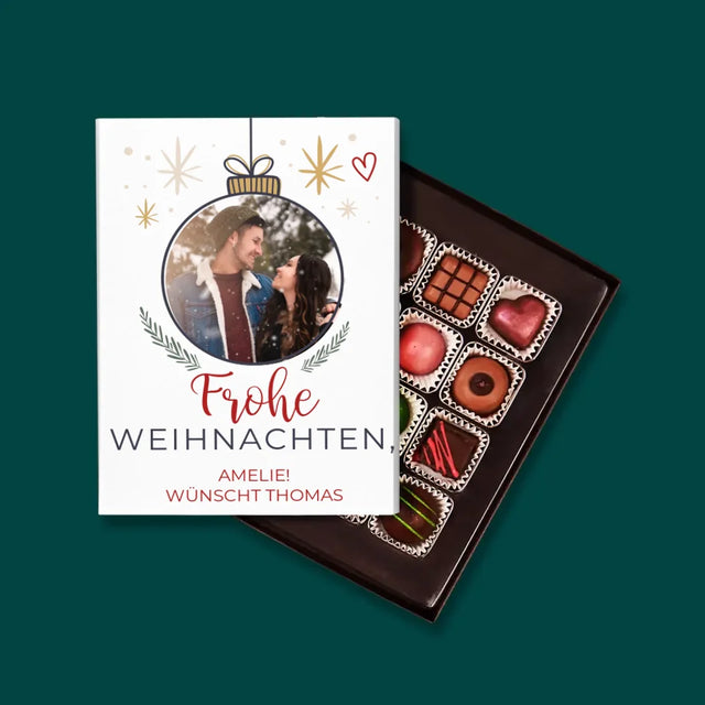 Foto Und Unterschrift: Frohe Weihnachten Weihnachtskugel - Pralinen