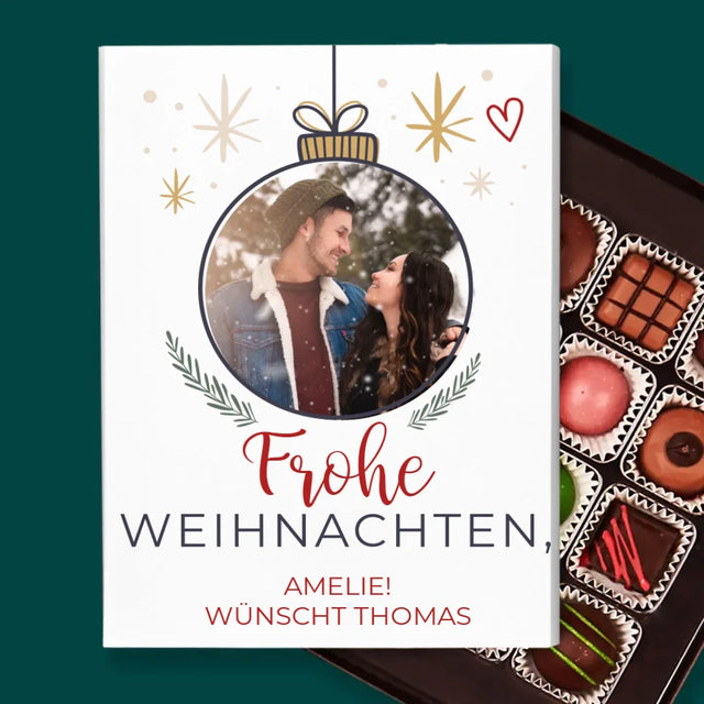 Foto Und Unterschrift: Frohe Weihnachten Weihnachtskugel - Pralinen