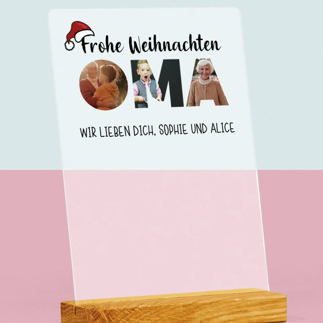 Buchstaben-Collage: Frohe Weihnachten Oma - Druck Auf Acrylglas