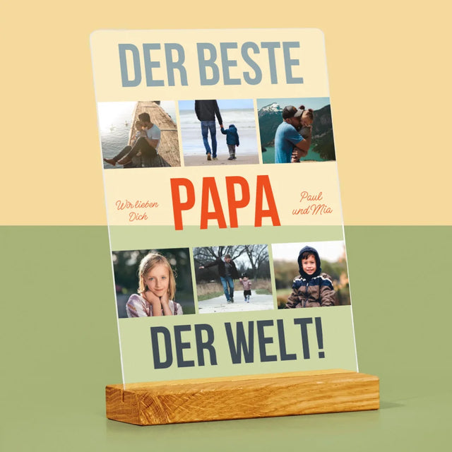 Fotocollage: Bester Papa Der Welt Fotos - Druck Auf Acrylglas