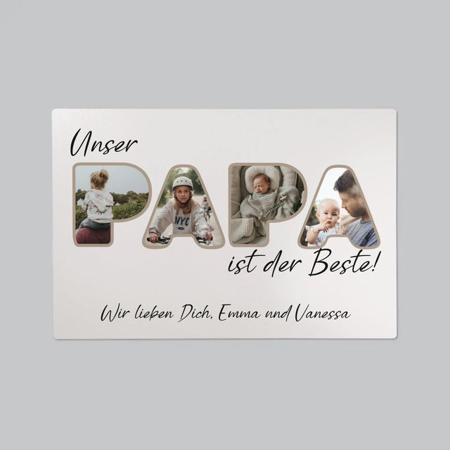 Buchstaben-Collage: Unser Papa Ist Der Beste - Schreibtischunterlage