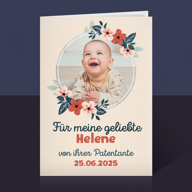 Foto Und Unterschrift: Für Die Taufe - Glückwunschkarte