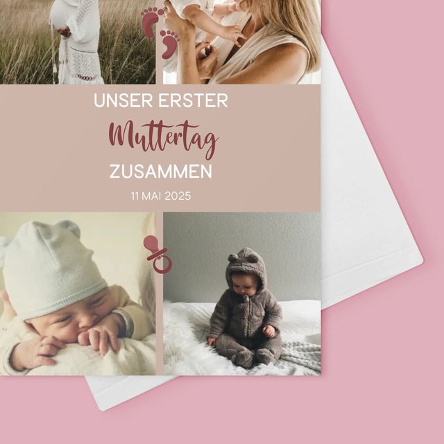 Fotocollage: Unser Erster Muttertag - Glückwunschkarte