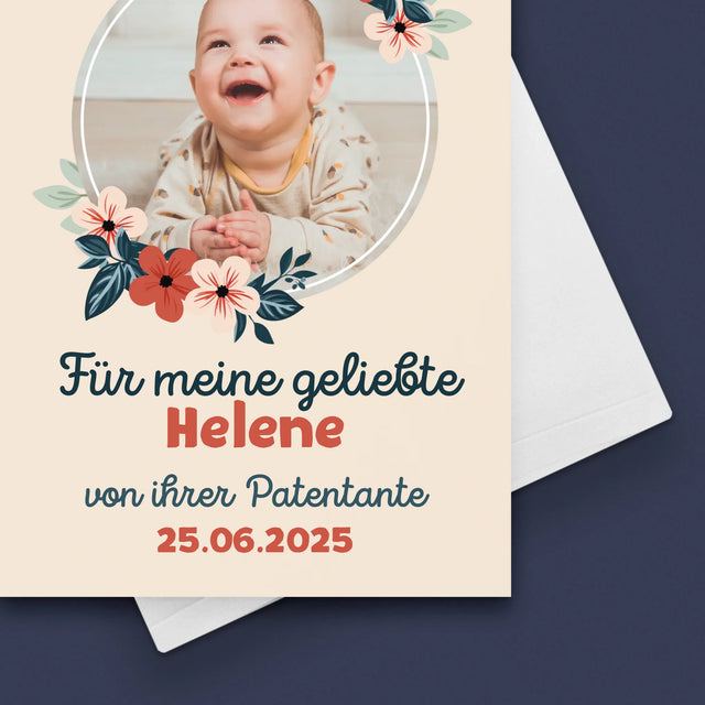 Foto Und Unterschrift: Für Die Taufe - Glückwunschkarte