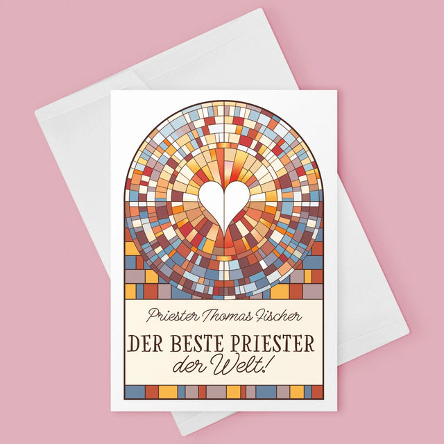 Name Und Unterschrift: Der Beste Priester Der Welt - Glückwunschkarte