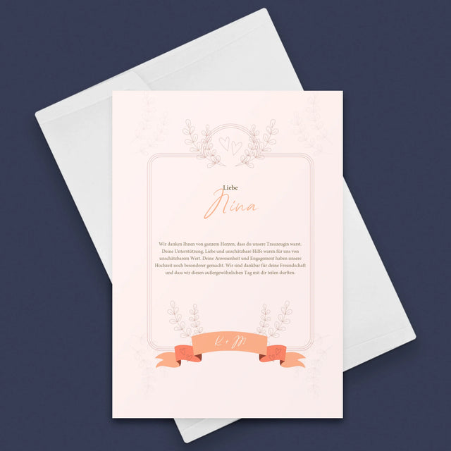 Name Und Unterschrift: Dank An Die Trauzeugin - Glückwunschkarte