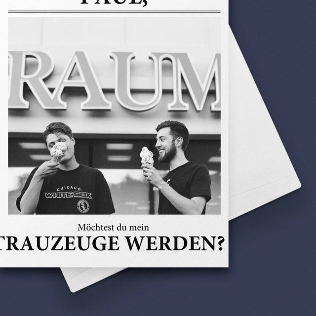 Foto Und Unterschrift: Our Wedding Trauzeuge  - Glückwunschkarte