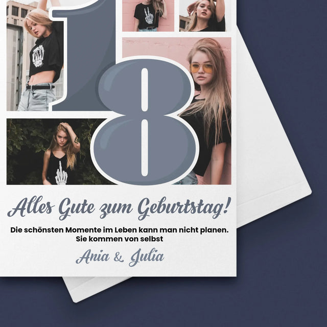 Fotocollage: 18 - Schönsten Momente - Glückwunschkarte