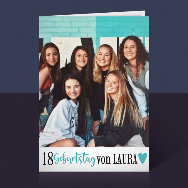 Foto Und Unterschrift: 18. Geburtstag-Erinnerung - Glückwunschkarte