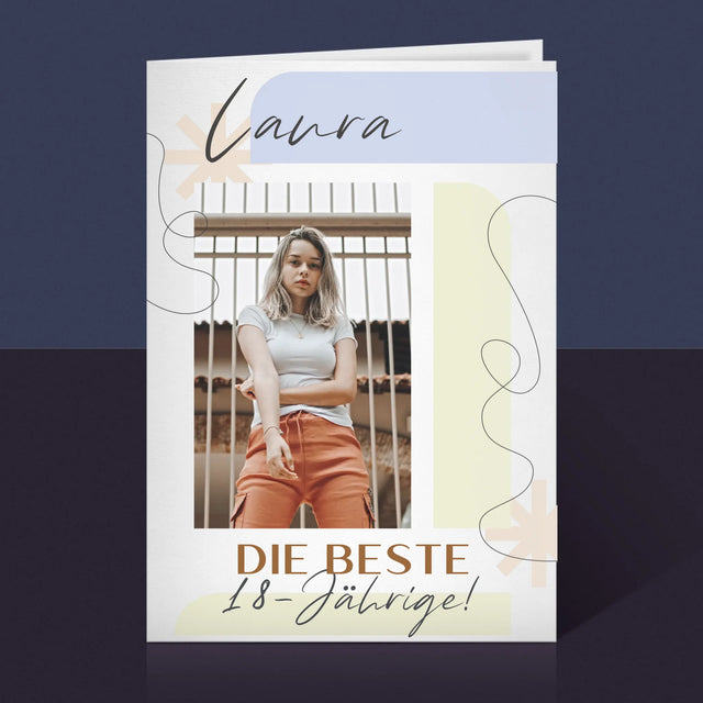 Foto Und Unterschrift: Beste 18-Jährige - Glückwunschkarte