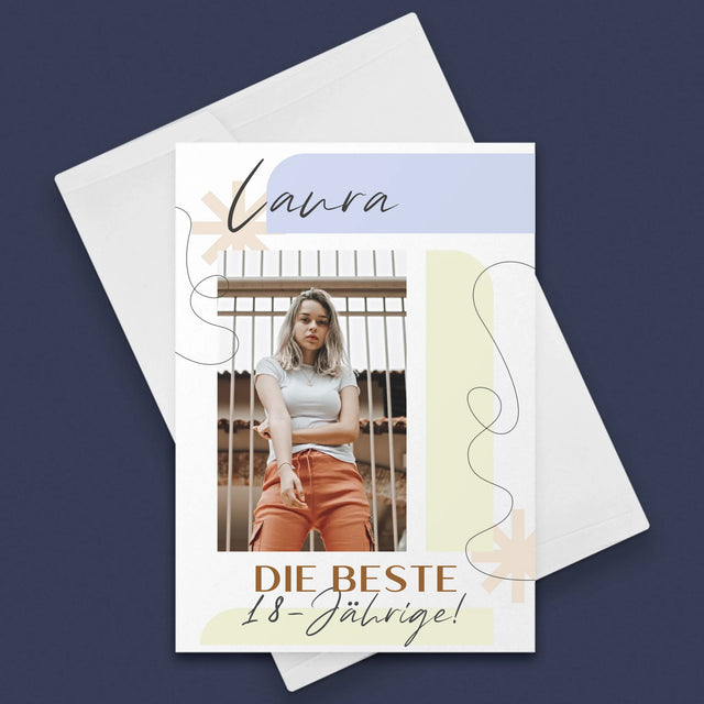 Foto Und Unterschrift: Beste 18-Jährige - Glückwunschkarte
