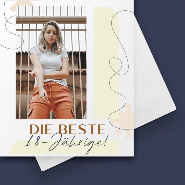 Foto Und Unterschrift: Beste 18-Jährige - Glückwunschkarte