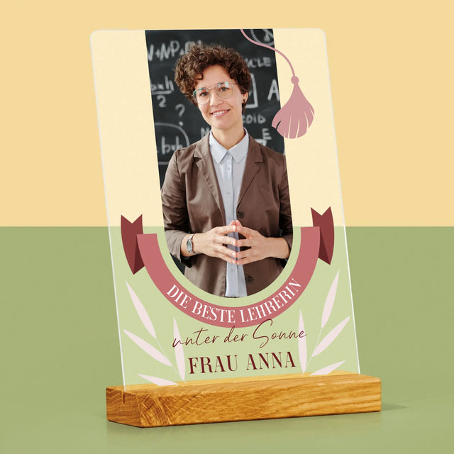 Foto Und Unterschrift: Die Beste Lehrerin Unter Der Sonne - Druck Auf Acrylglas