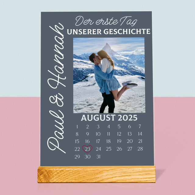 Foto Und Unterschrift: Der Erste Tag Unserer Geschichte - Druck Auf Acrylglas