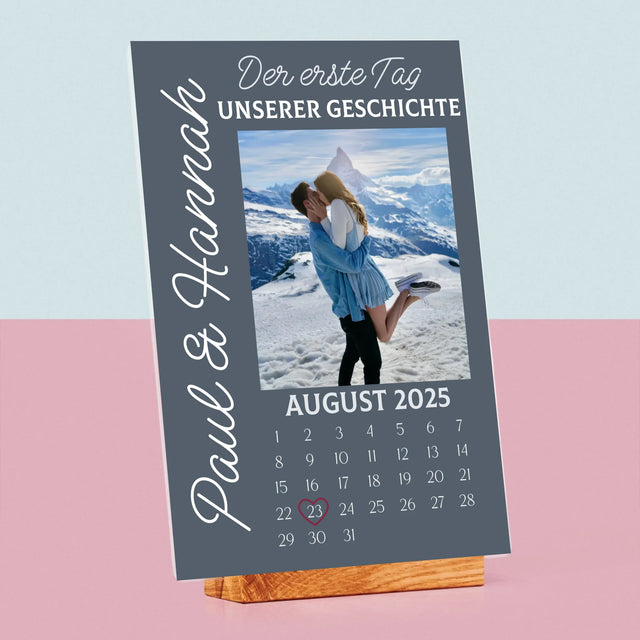 Foto Und Unterschrift: Der Erste Tag Unserer Geschichte - Druck Auf Acrylglas