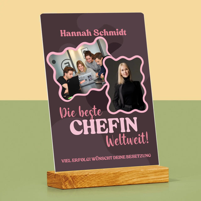 Fotocollage: Beste Chefin  - Druck Auf Acrylglas