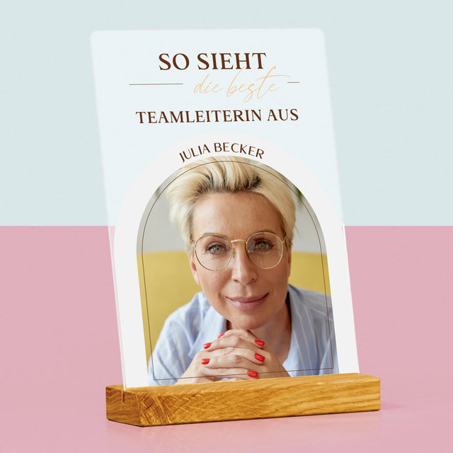 Foto Und Unterschrift: Bester Teamleiter - Druck Auf Acrylglas