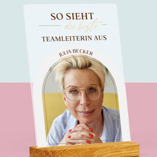Foto Und Unterschrift: Bester Teamleiter - Druck Auf Acrylglas