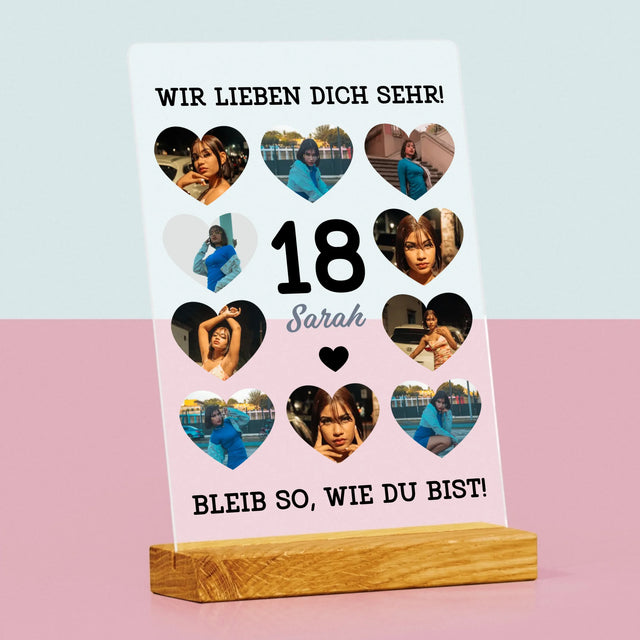 Fotocollage: 18 Herzen - Druck Auf Acrylglas