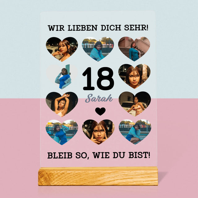 Fotocollage: 18 Herzen - Druck Auf Acrylglas