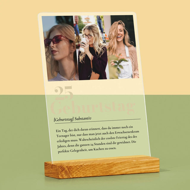 Fotocollage: 25. Geburtstag Definition - Druck Auf Acrylglas