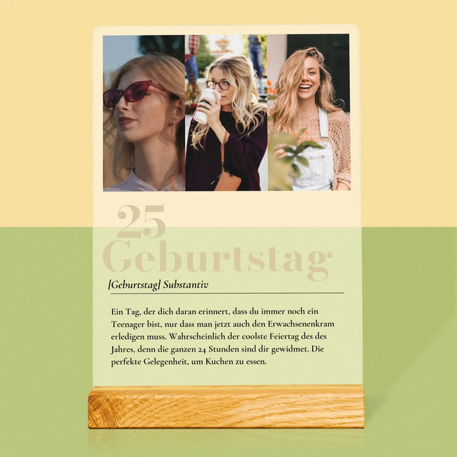 Fotocollage: 25. Geburtstag Definition - Druck Auf Acrylglas