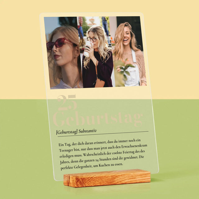 Fotocollage: 25. Geburtstag Definition - Druck Auf Acrylglas