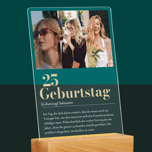 Fotocollage: 25. Geburtstag Definition - Druck Auf Acrylglas