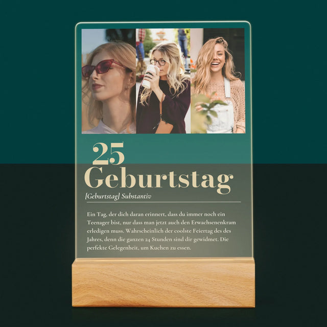 Fotocollage: 25. Geburtstag Definition - Druck Auf Acrylglas