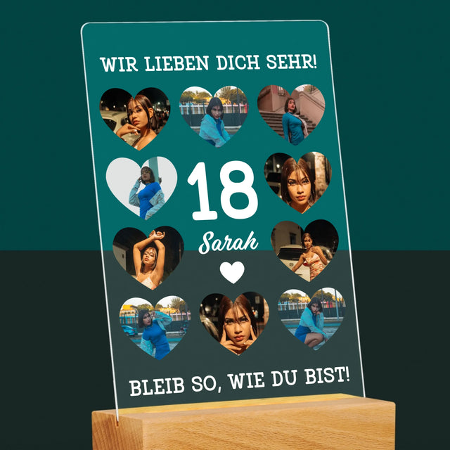Fotocollage: 18 Herzen - Druck Auf Acrylglas