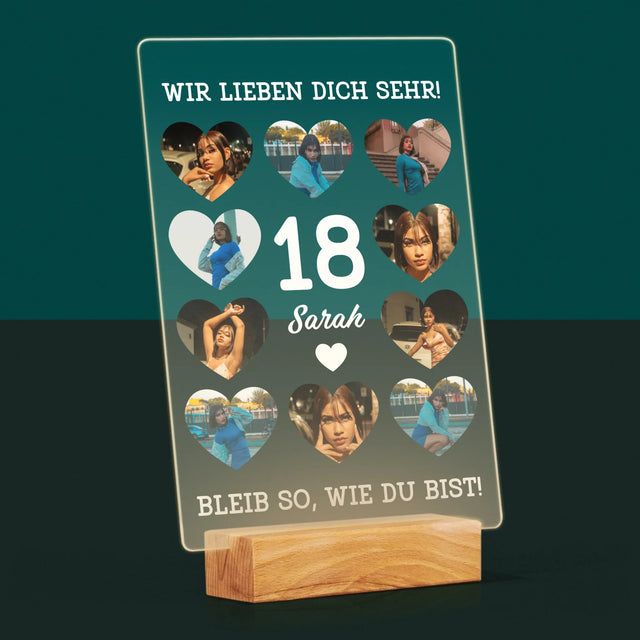 Fotocollage: 18 Herzen - Druck Auf Acrylglas