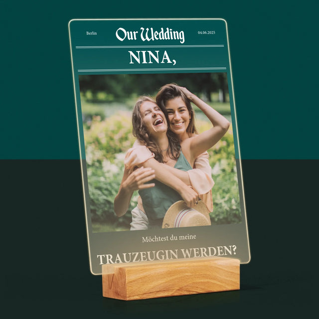 Foto Und Unterschrift: Our Wedding Trauzeugin - Druck Auf Acrylglas