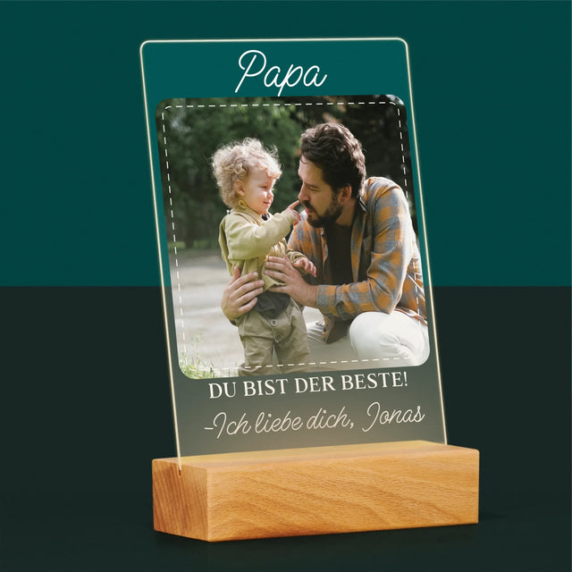 Foto Und Unterschrift: Der Beste Papa - Druck Auf Acrylglas