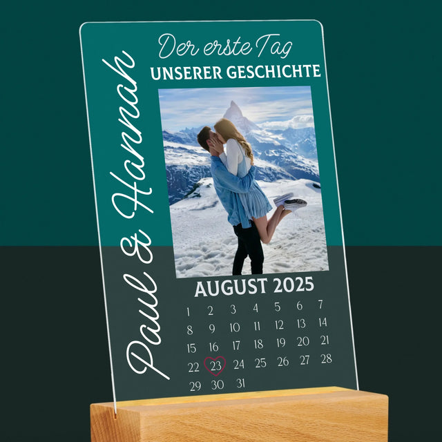 Foto Und Unterschrift: Der Erste Tag Unserer Geschichte - Druck Auf Acrylglas