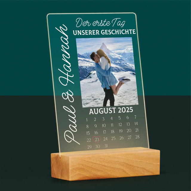 Foto Und Unterschrift: Der Erste Tag Unserer Geschichte - Druck Auf Acrylglas