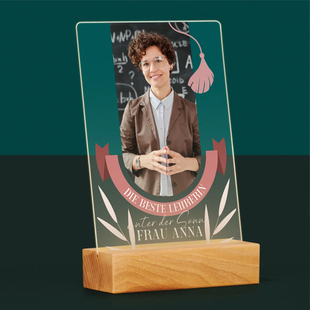 Foto Und Unterschrift: Die Beste Lehrerin Unter Der Sonne - Druck Auf Acrylglas