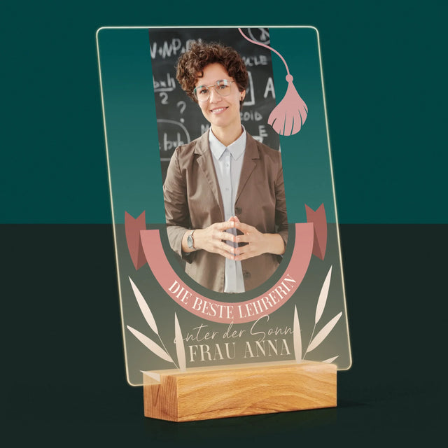 Foto Und Unterschrift: Die Beste Lehrerin Unter Der Sonne - Druck Auf Acrylglas